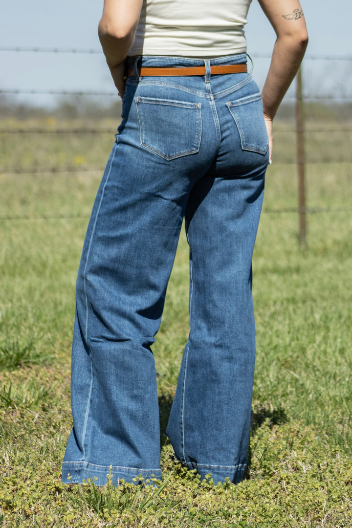 Sloane Wide Leg Denim Trousers
