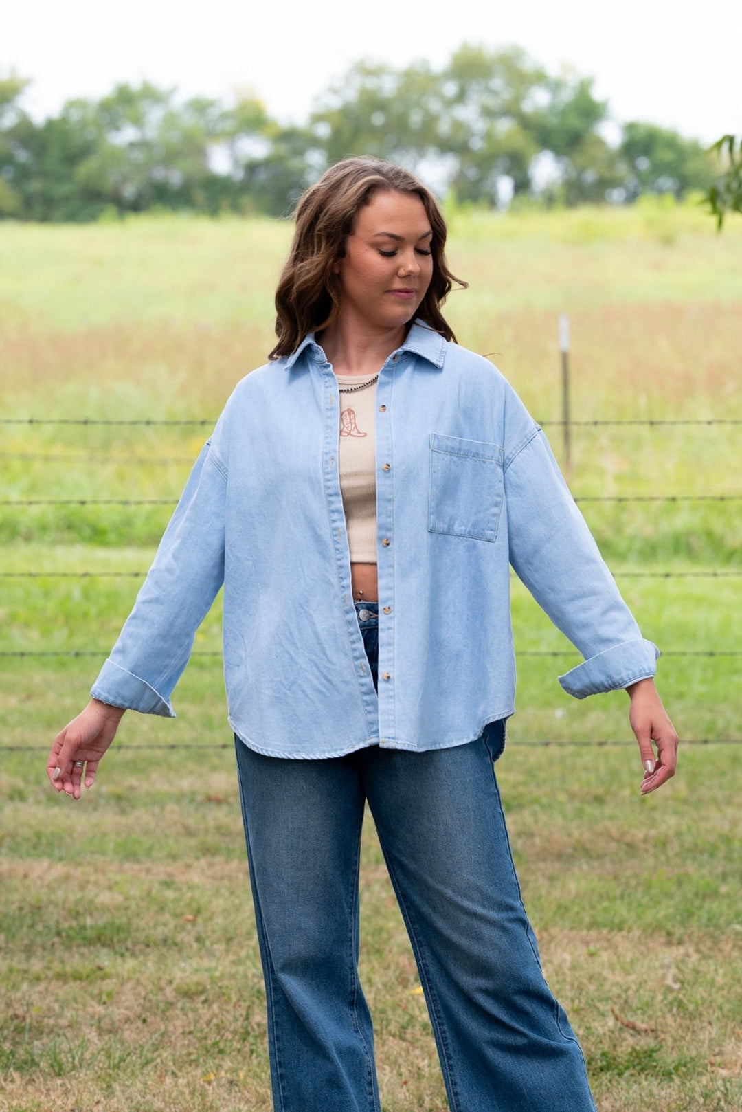 Collins Denim Button Down - Lunabelle West