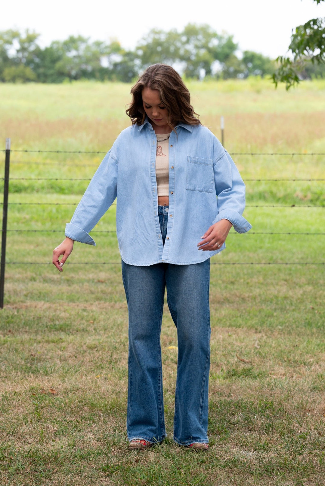 Collins Denim Button Down - Lunabelle West