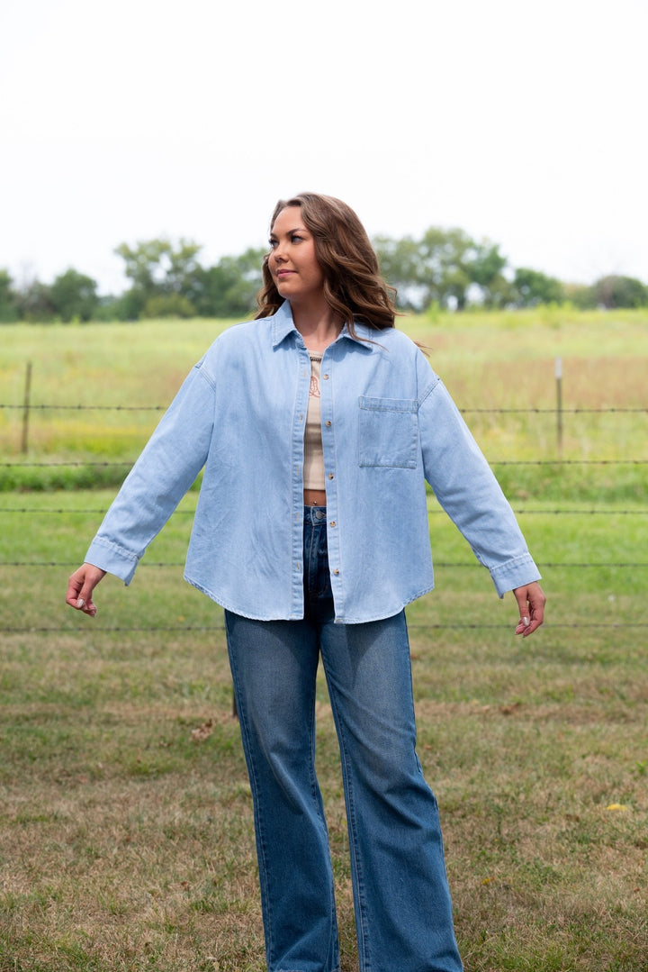 Collins Denim Button Down - Lunabelle West
