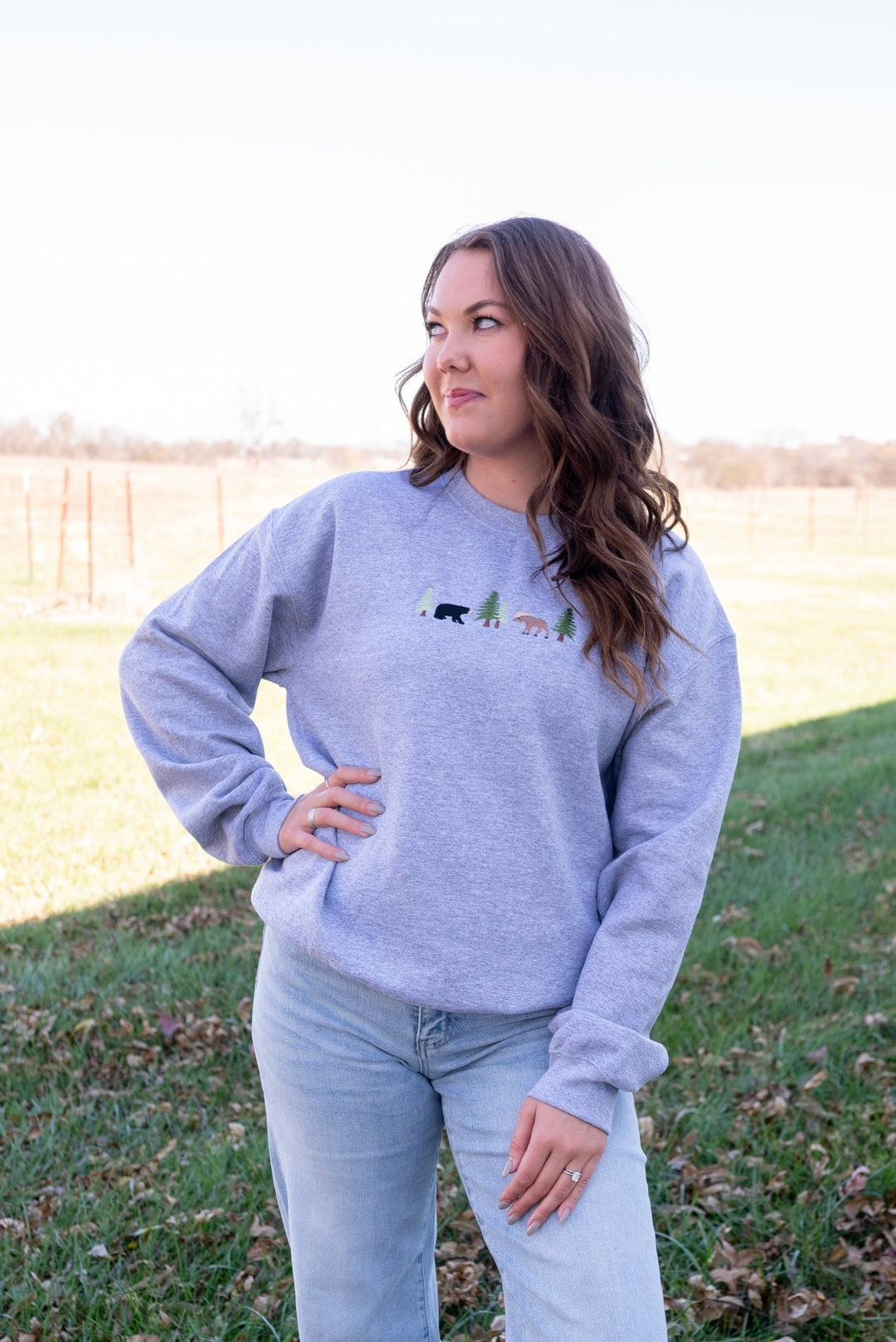 Grand Teton Embroidered Crewneck - Lunabelle West