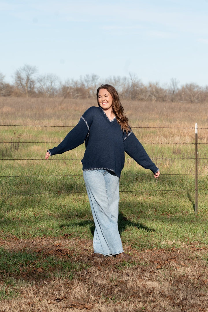 Casey Stitch Detail Sweater - Lunabelle West