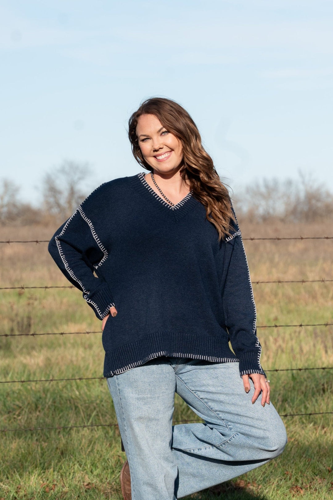 Casey Stitch Detail Sweater - Lunabelle West