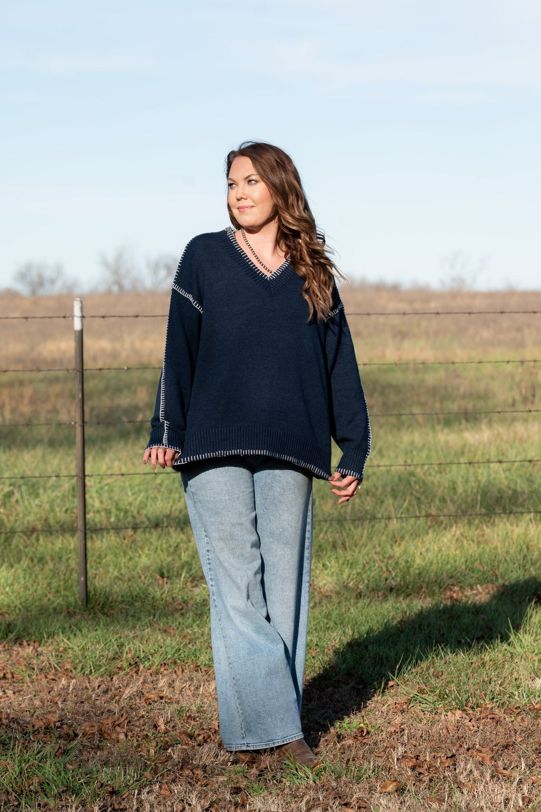 Casey Stitch Detail Sweater - Lunabelle West