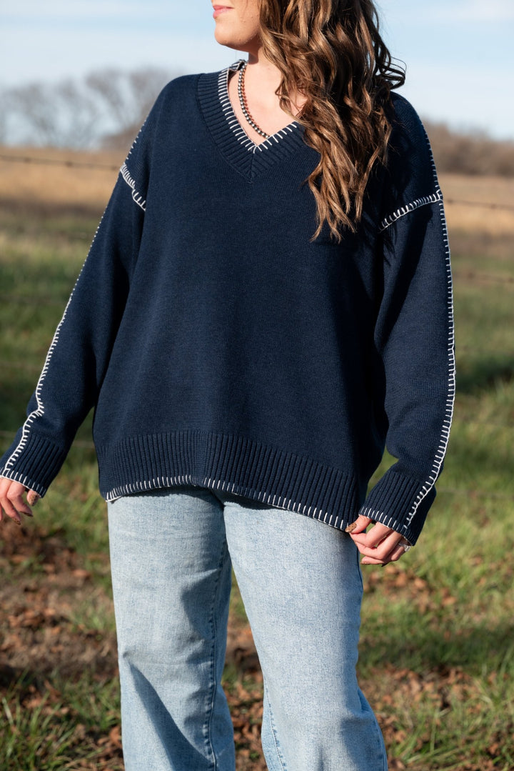 Casey Stitch Detail Sweater - Lunabelle West