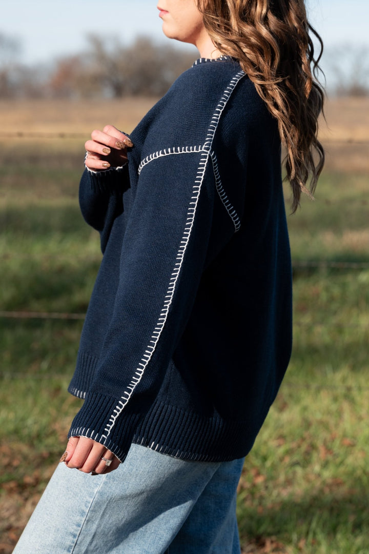Casey Stitch Detail Sweater - Lunabelle West