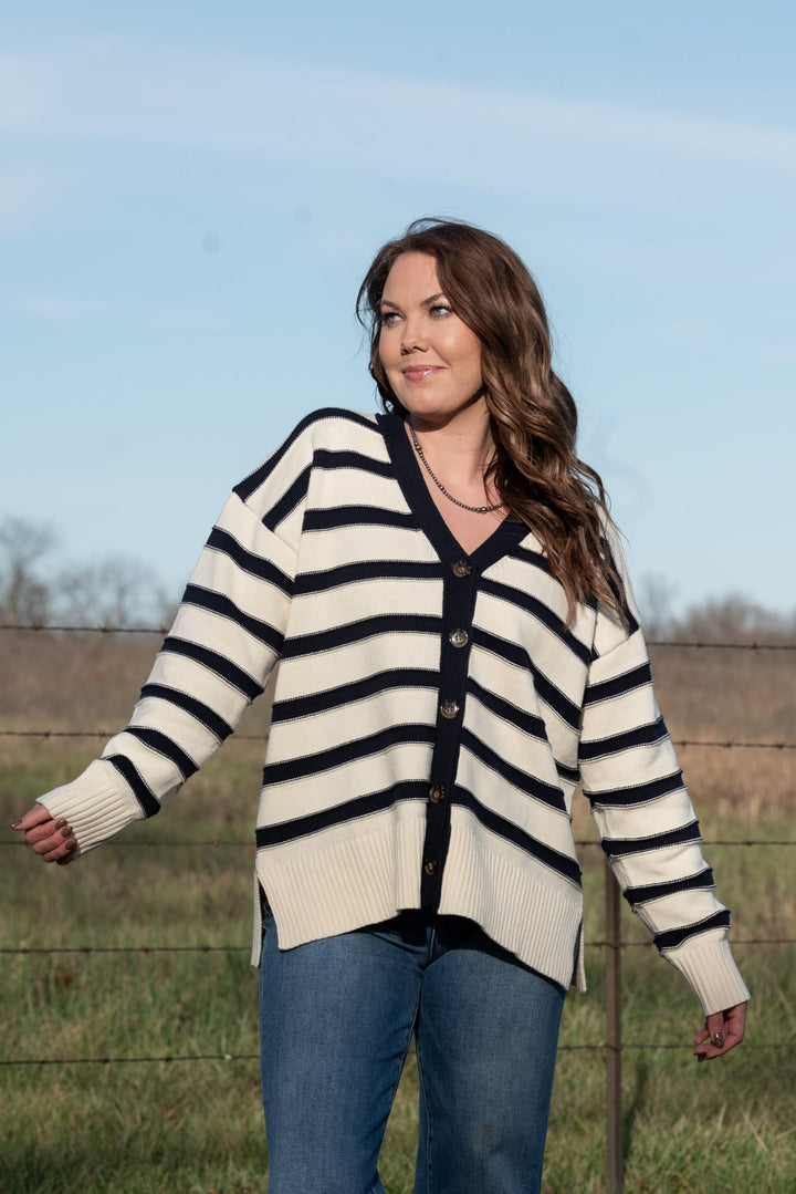Marina Striped Cardigan - Lunabelle West
