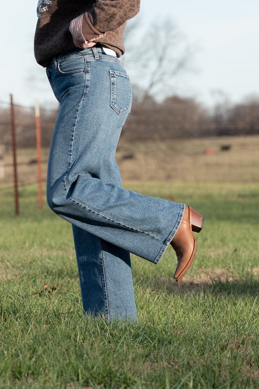 Kaitlyn Slim Wide Leg Jeans - Lunabelle West