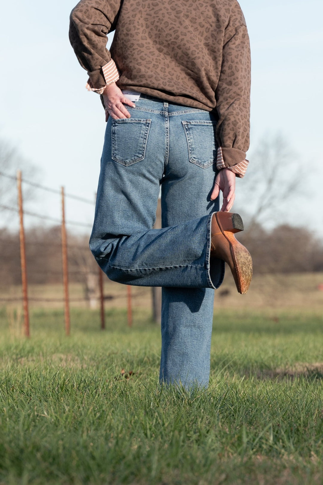 Kaitlyn Slim Wide Leg Jeans - Lunabelle West