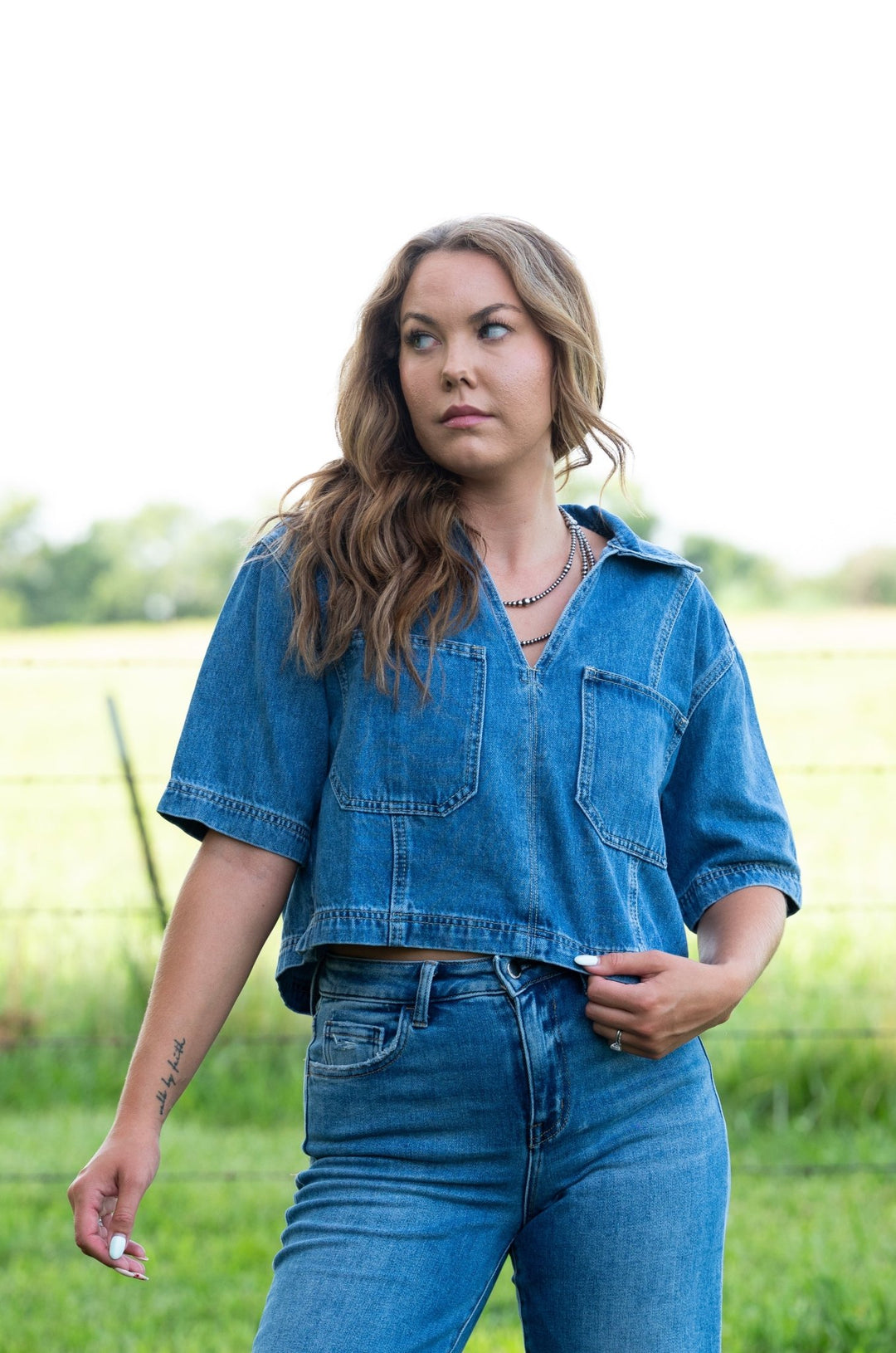 Dakota Denim Top - Lunabelle West