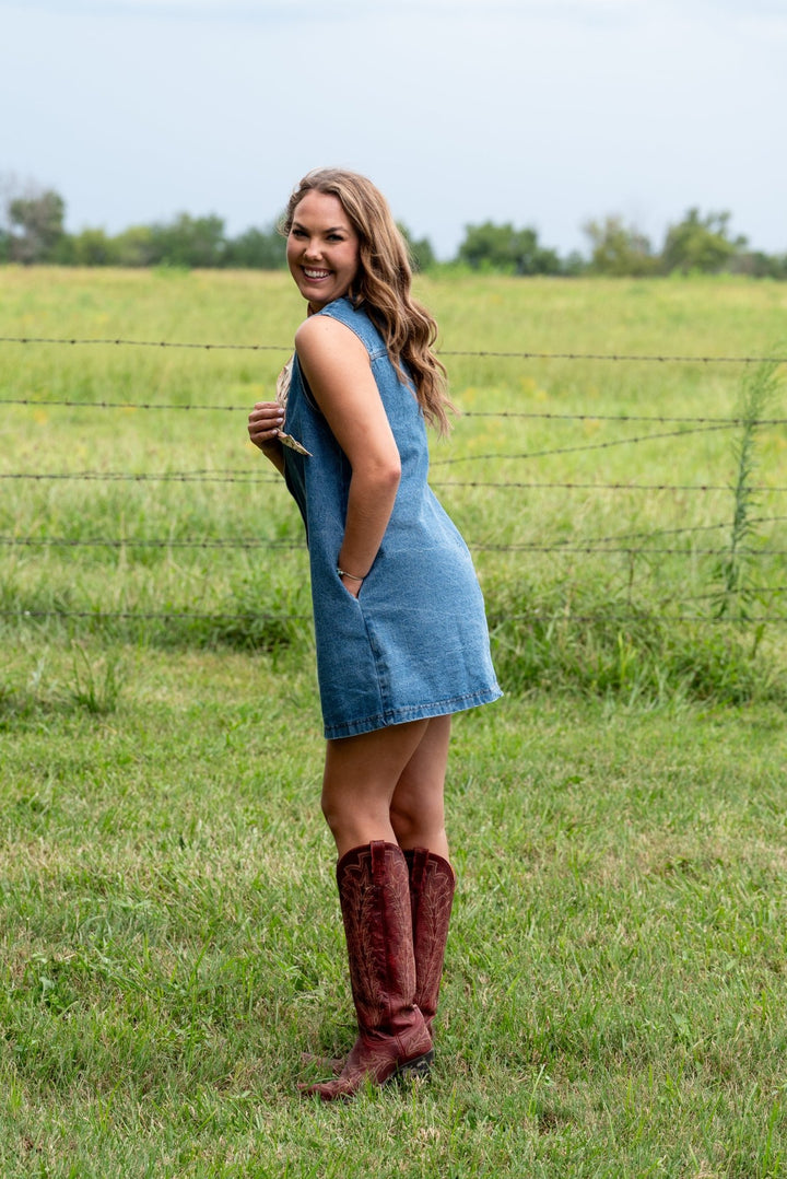 Sadie Denim Dress - Lunabelle West