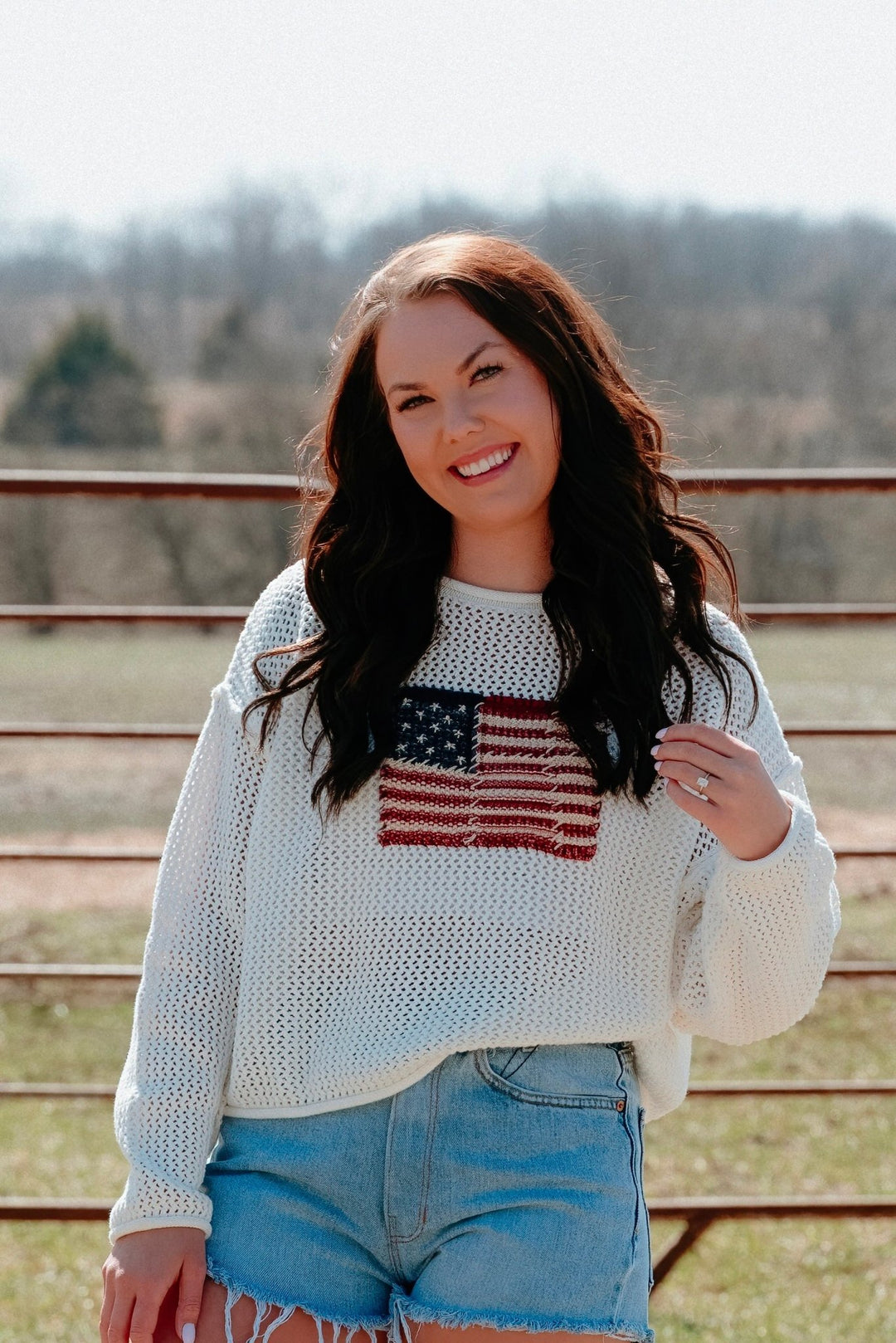 American Flag Knitted Top - Lunabelle West