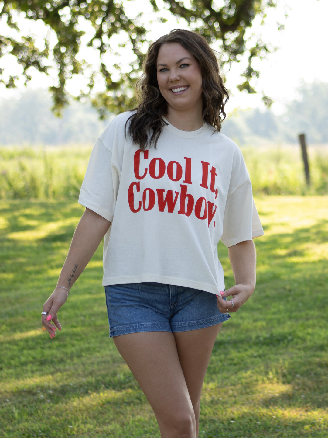 Cool It Cowboy Boxy Tee