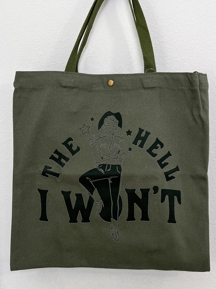The Hell I Won't Canvas Tote Bag - Lunabelle West