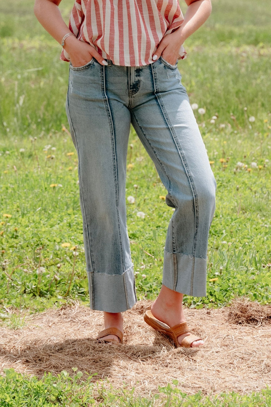 Georgia Cropped Wide Leg Jeans - Lunabelle West