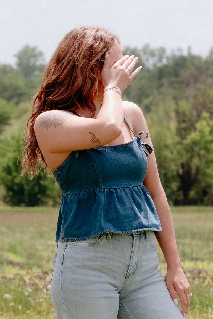 Ander Denim Top - Lunabelle West