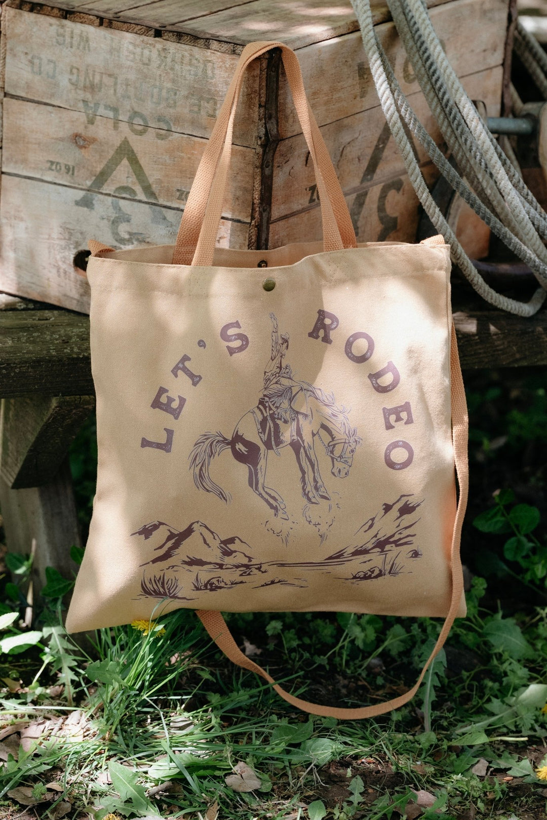 Let's Rodeo Canvas Tote Bag - Lunabelle West