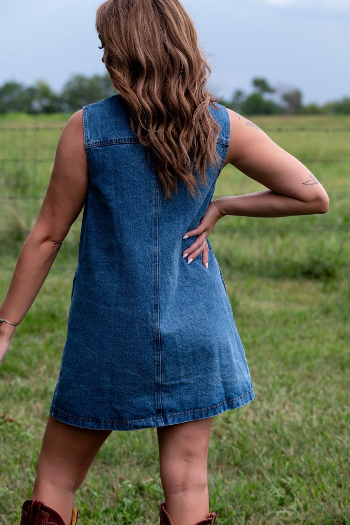 Sadie Denim Dress - Lunabelle West