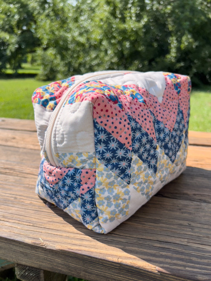 Patchwork Quilted Makeup Bag - Lunabelle West