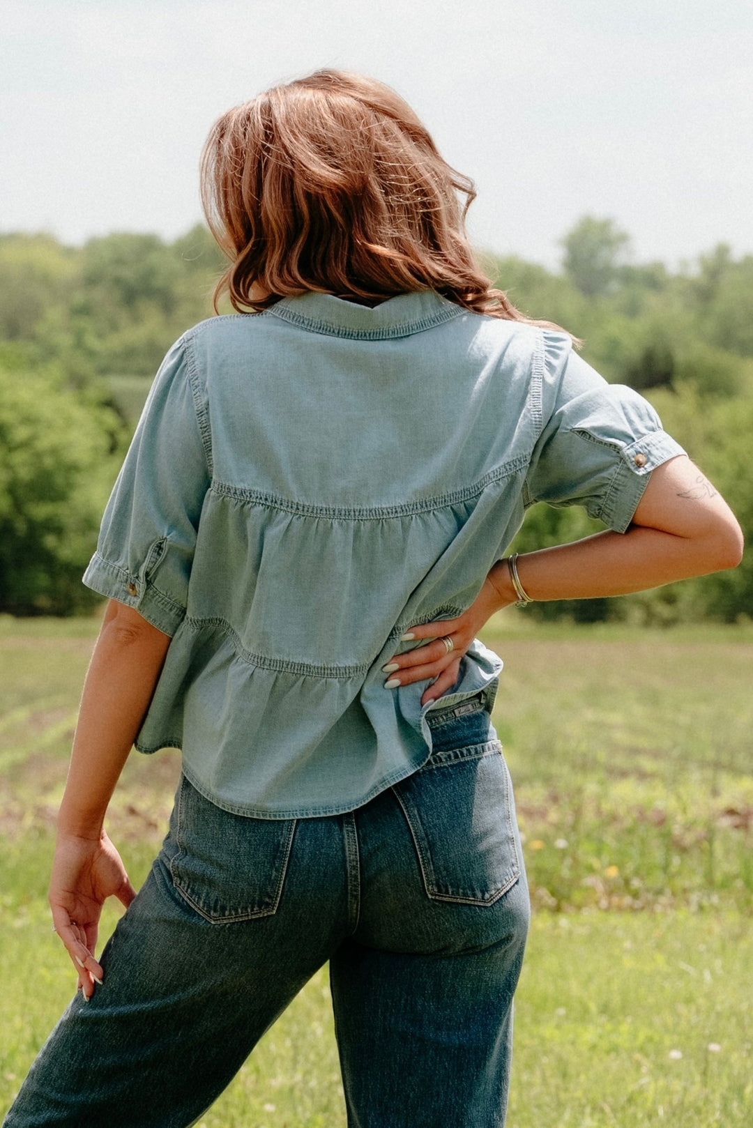 Jade Denim Top - Lunabelle West