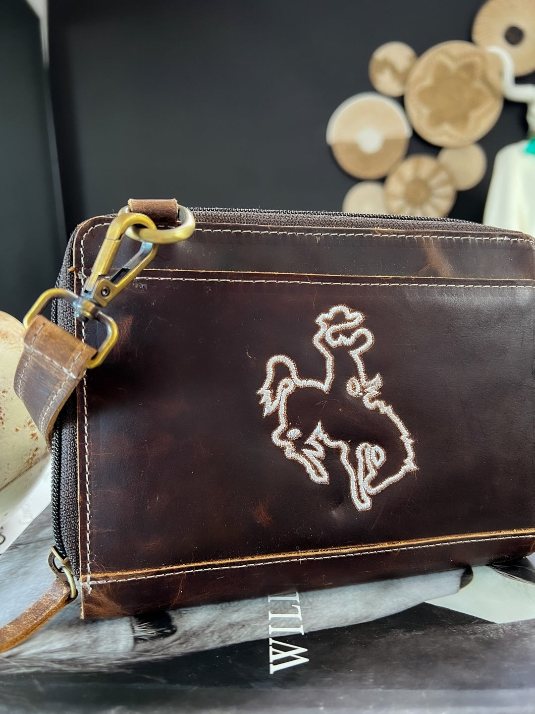 Bronc Leather Crossbody     - Lunabelle West