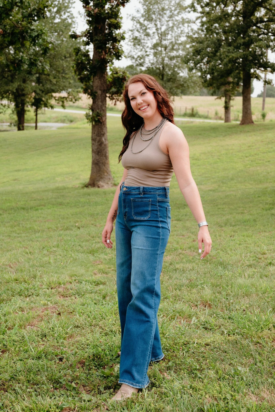Macon Tank Top in Tan - Lunabelle West
