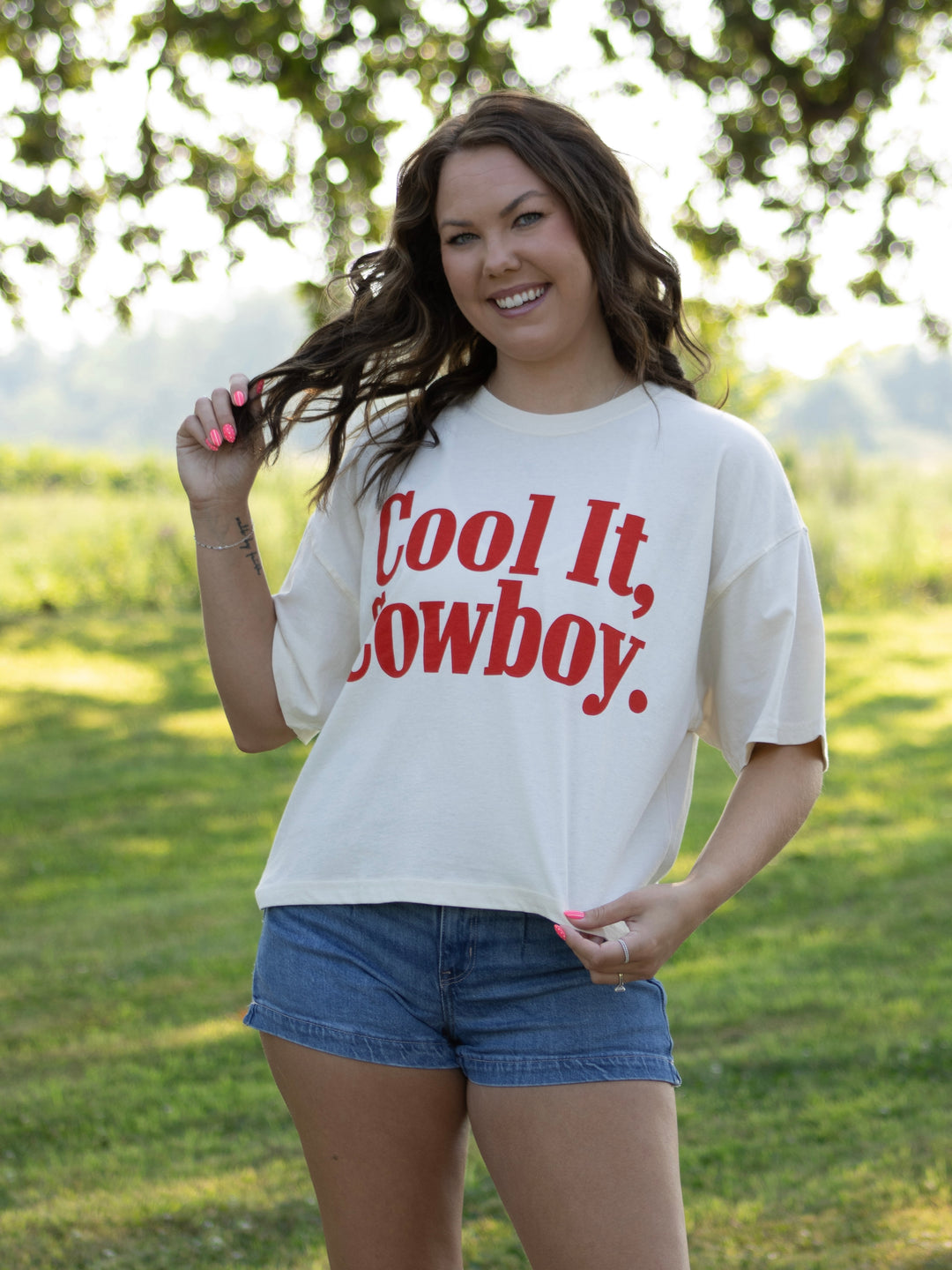 Cool It Cowboy Boxy Tee
