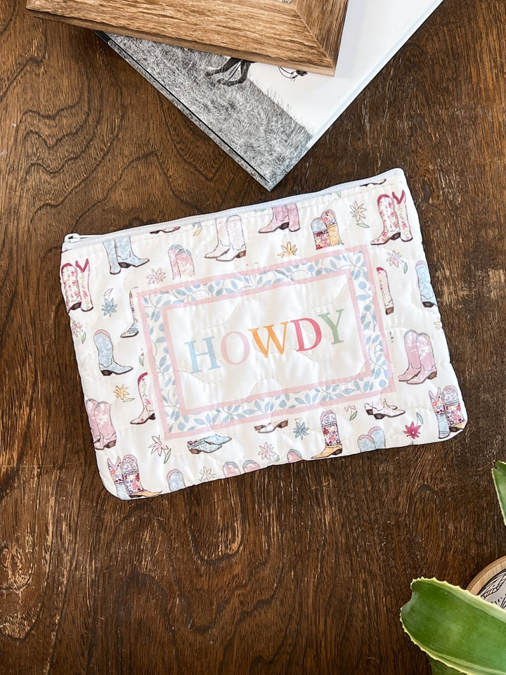 Howdy Quilted Makeup Bag - Lunabelle West