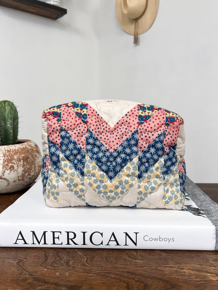 Patchwork Quilted Makeup Bag - Lunabelle West