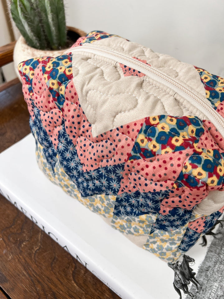 Patchwork Quilted Makeup Bag - Lunabelle West