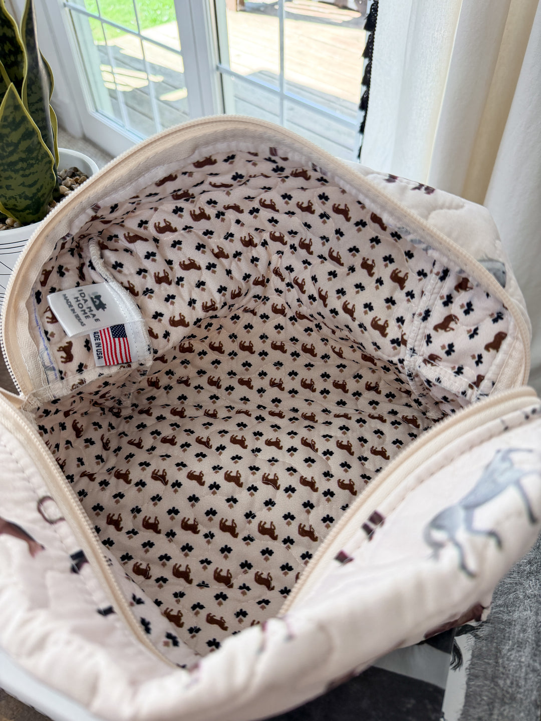 Meadow Herd Quilted Makeup Bag