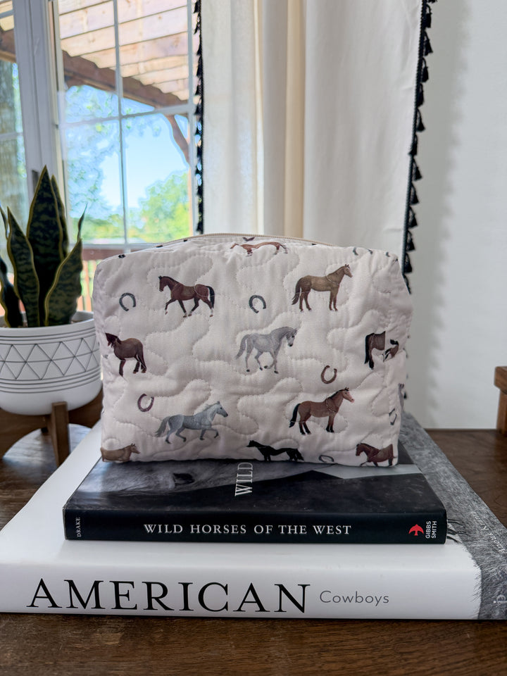 Meadow Herd Quilted Makeup Bag