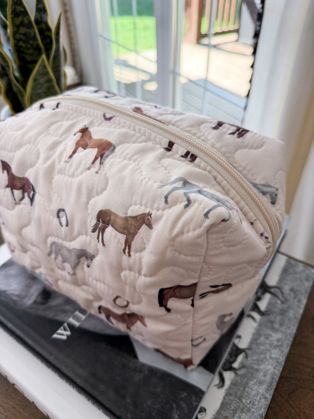 Meadow Herd Quilted Makeup Bag
