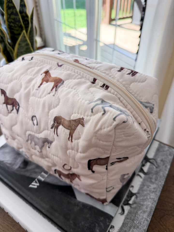 Meadow Herd Quilted Makeup Bag