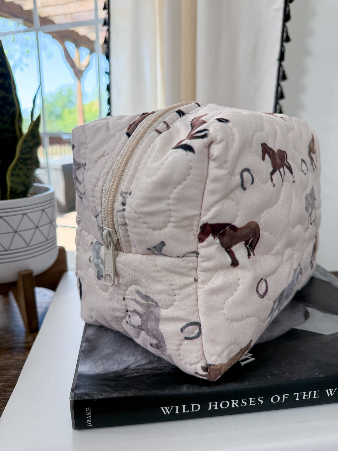 Meadow Herd Quilted Makeup Bag