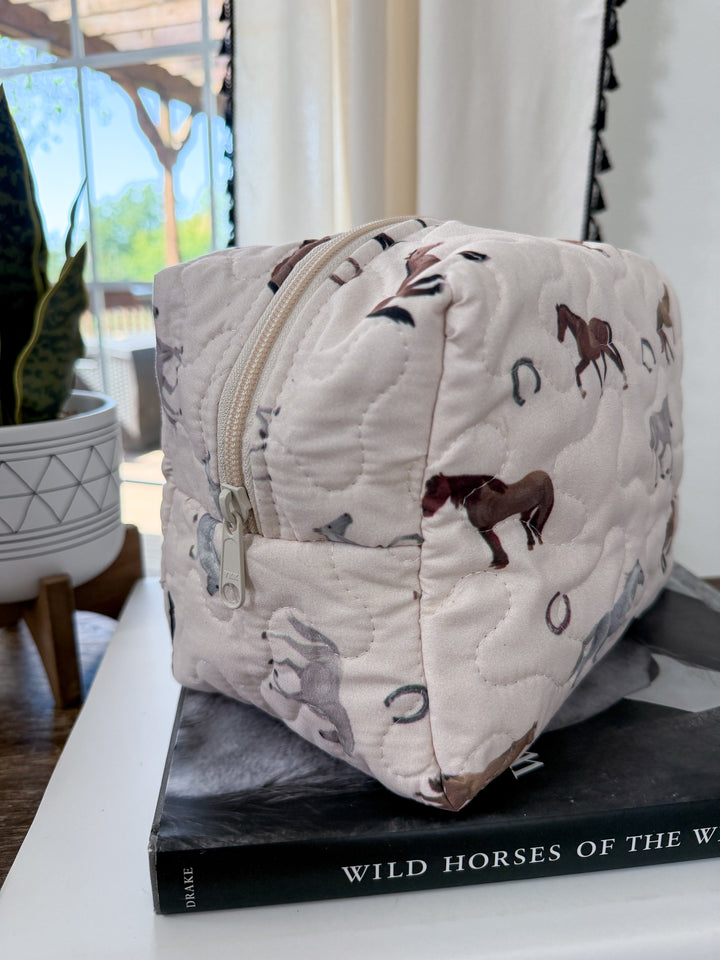 Meadow Herd Quilted Makeup Bag