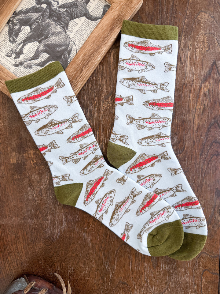 On the Fly Trout Crew Socks