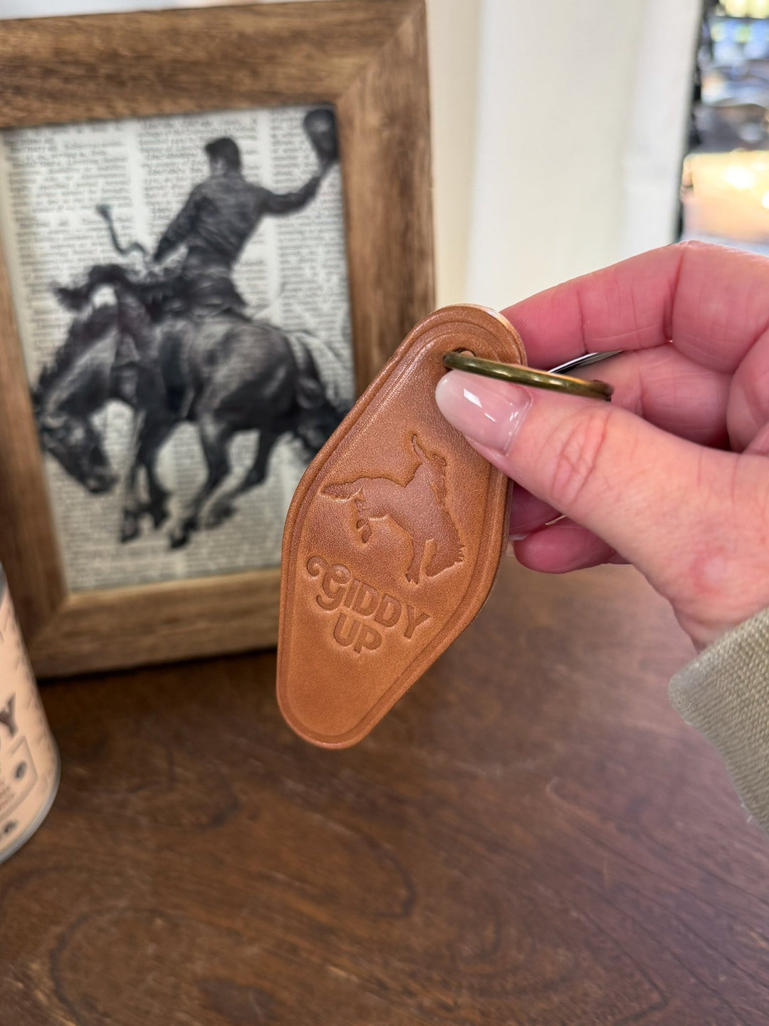 Giddy Up Leather Keychain - Lunabelle West