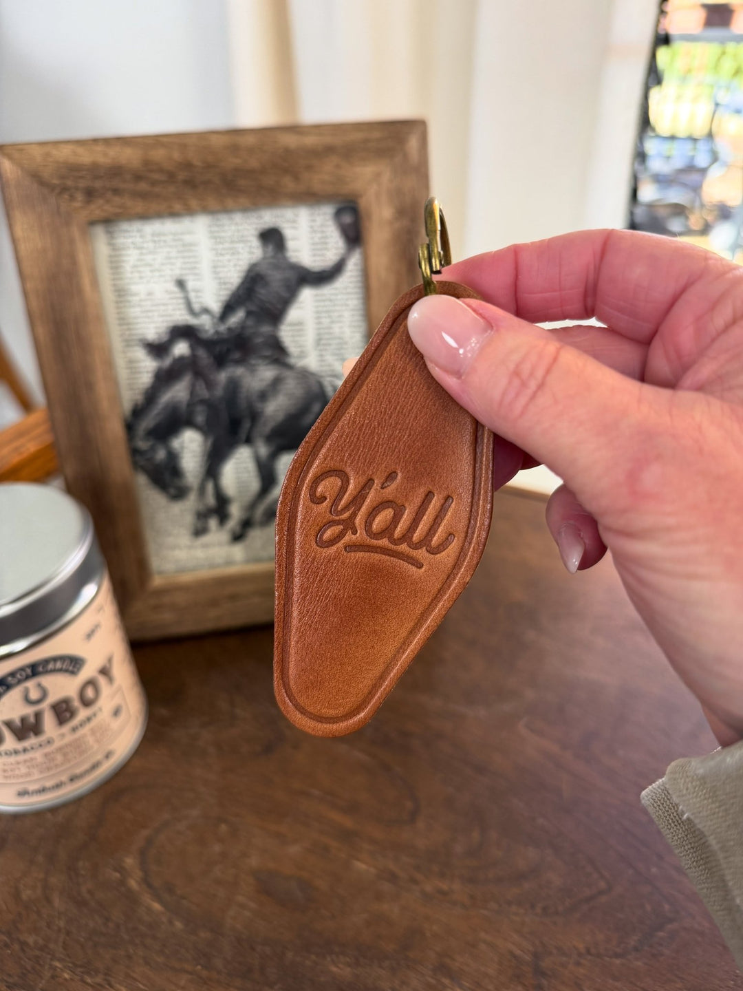 Y'all Leather Keychain - Lunabelle West