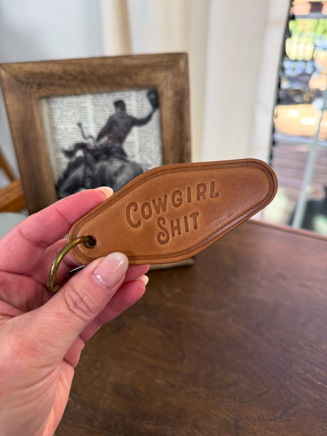 Cowgirl Shit Leather Keychain - Lunabelle West