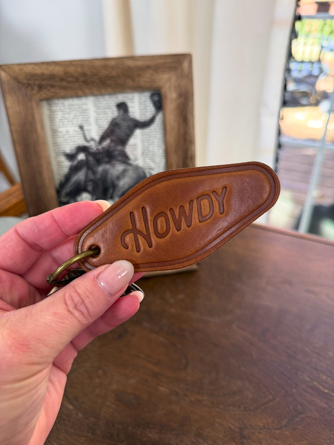 Howdy Leather Keychain - Lunabelle West