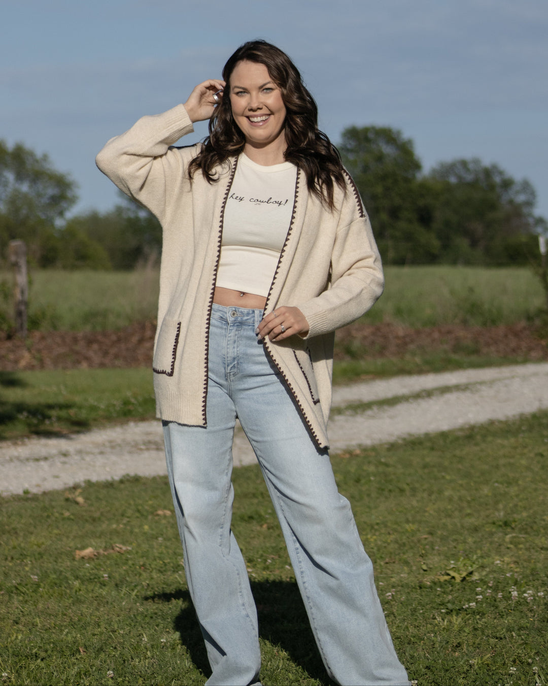 Darcy Stitch Detail Cardigan