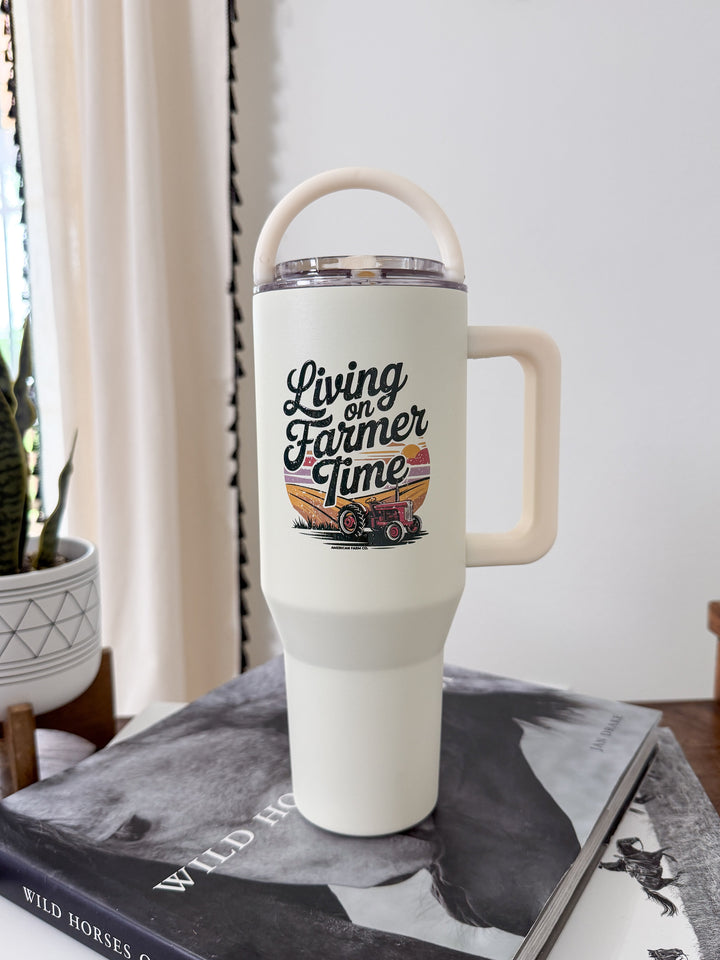 Living on Farmer Time Tumbler