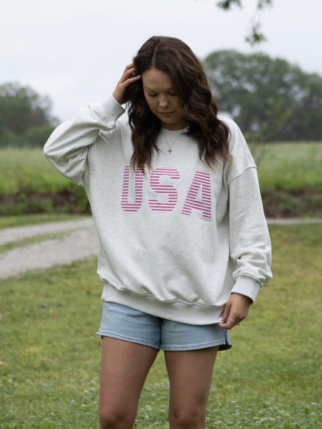 USA Patchwork Crewneck