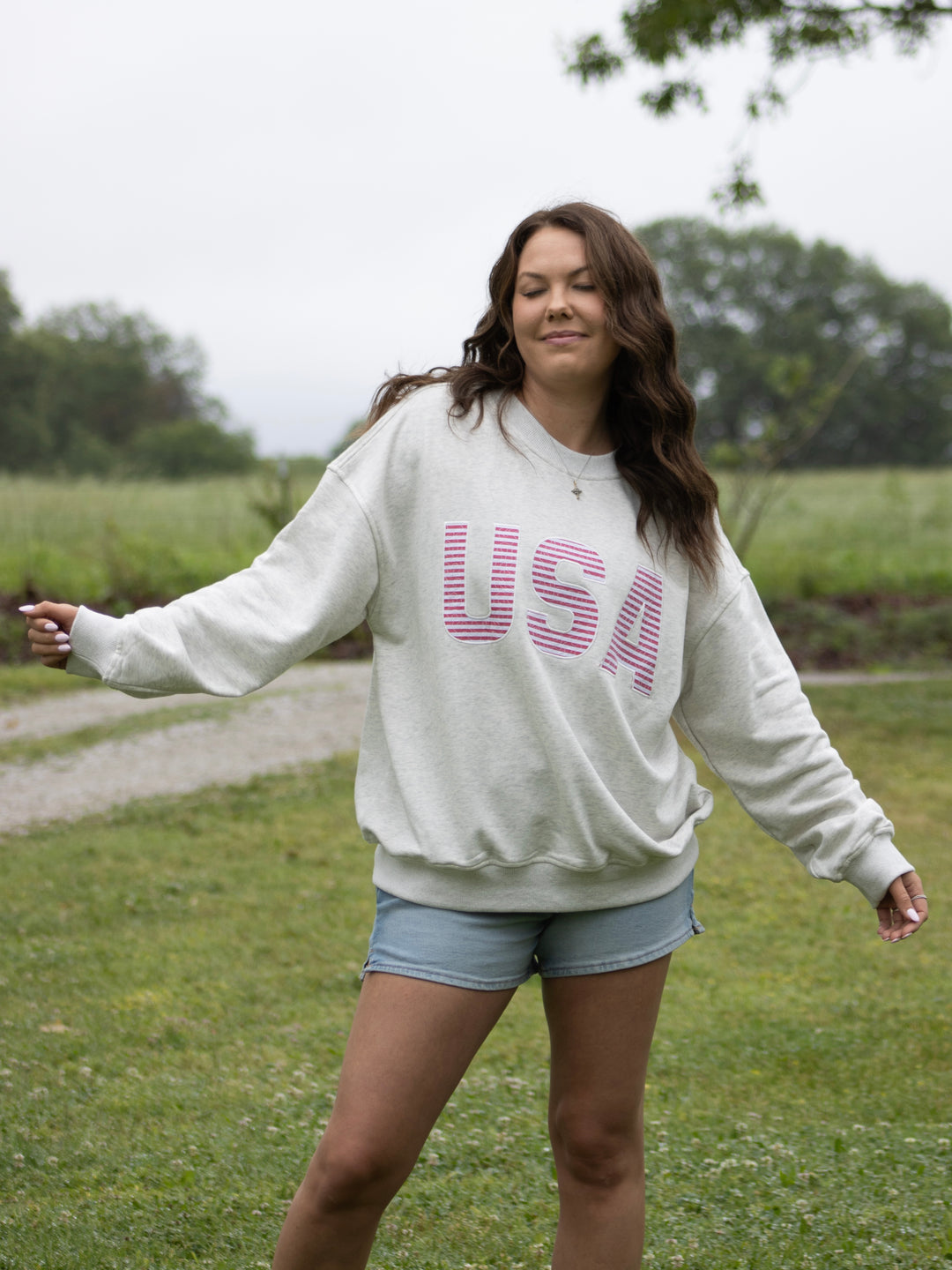 USA Patchwork Crewneck