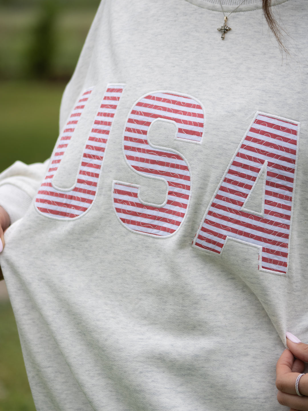 USA Patchwork Crewneck