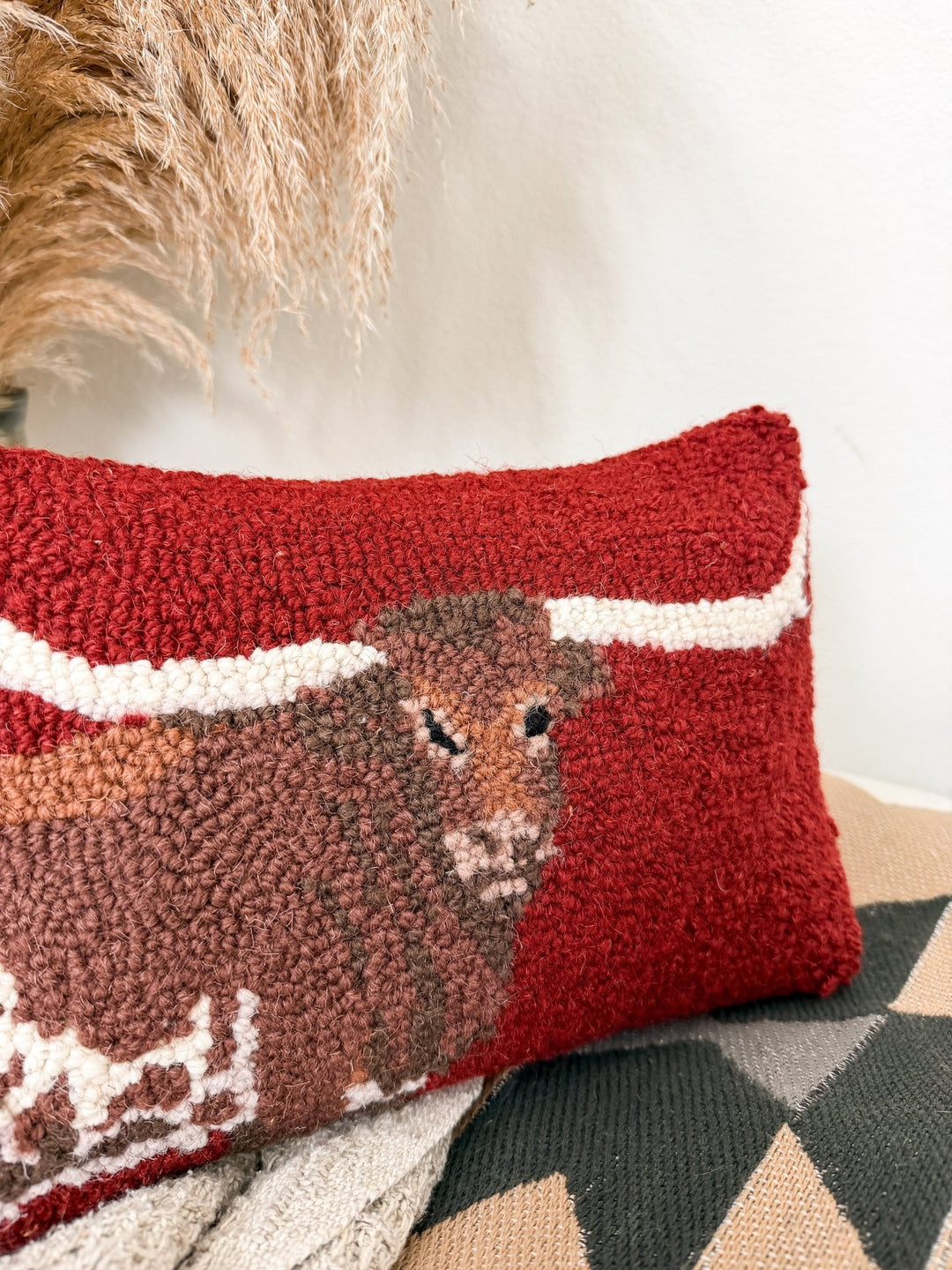 Longhorn Hook Pillow - Lunabelle West