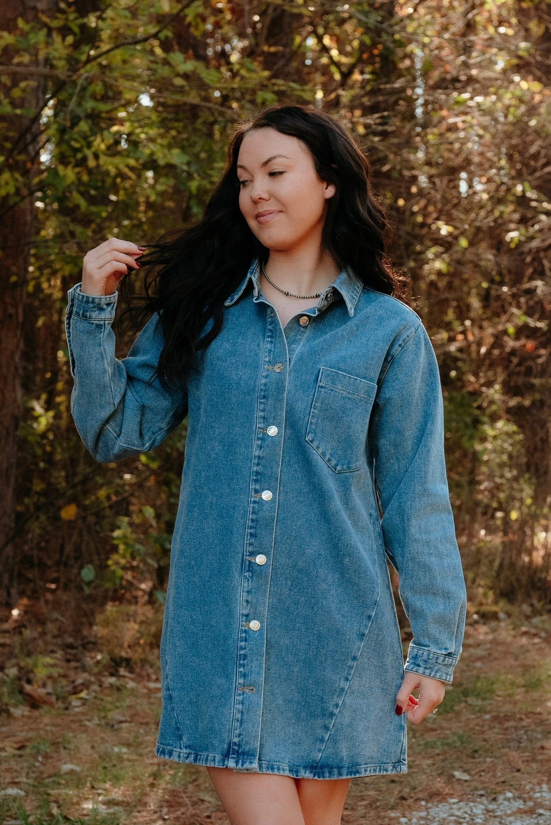 Tipton Denim Shirt Dress - Lunabelle West