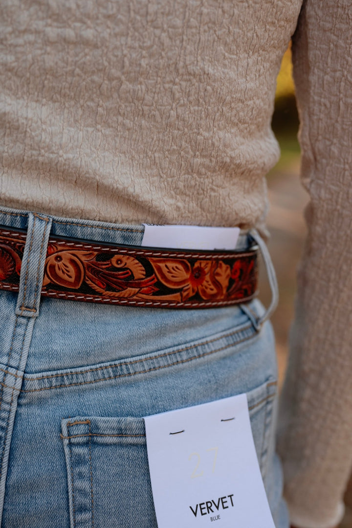 Matteson Tooled Belt - Lunabelle West