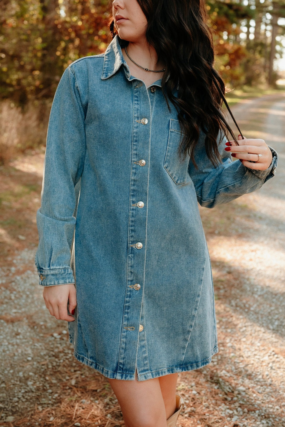 Tipton Denim Shirt Dress - Lunabelle West